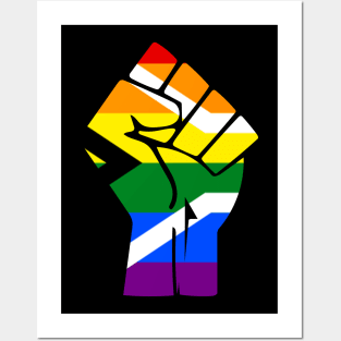 Black Lives Matter Fist LGBT Pride South Africa Posters and Art